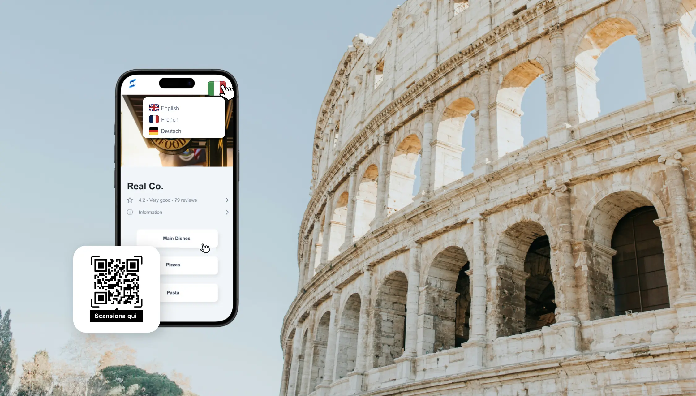 数字菜单 QR码 餐厅 罗马