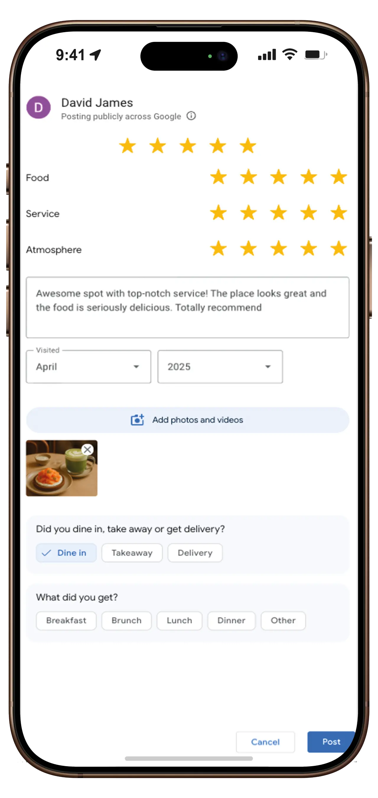 Laissez les clients noter directement depuis votre menu